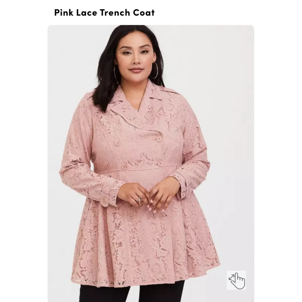 Torrid Pink Lace Trenchcoat